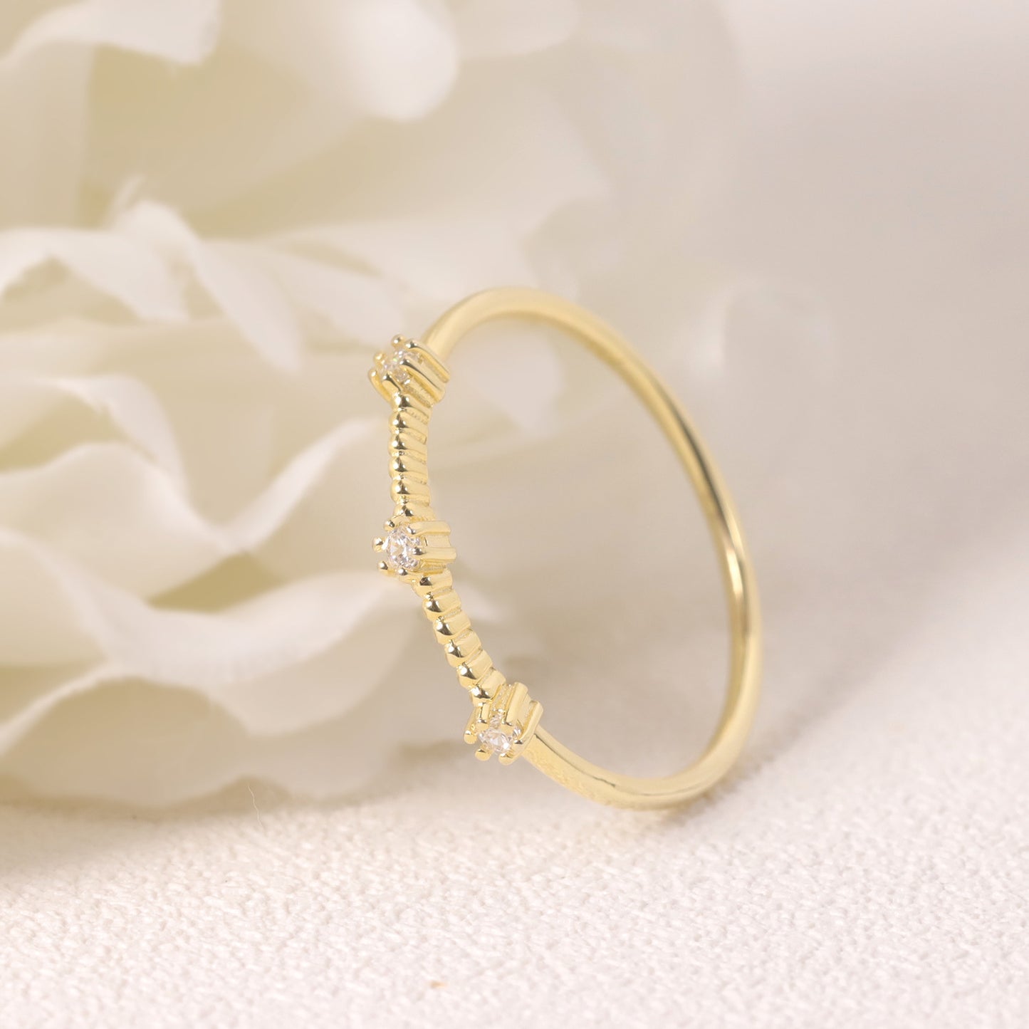 Golden Dawn Series Ring Daily Commute Versatile Accessory s925Sterling Silver Moissanite Ring