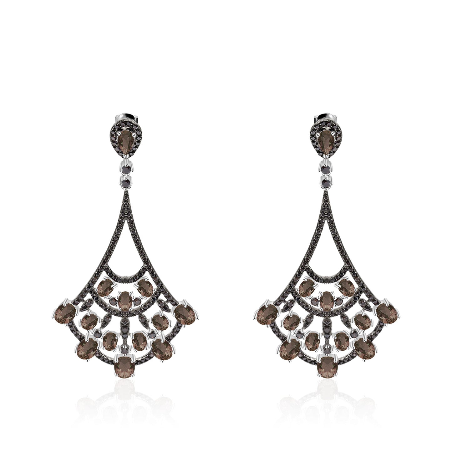 Luxurious and High-End Natural Amethyst Earrings with a Sense of Design Prosperous Series925Silver Inlaid Gemstone Stud Earrings