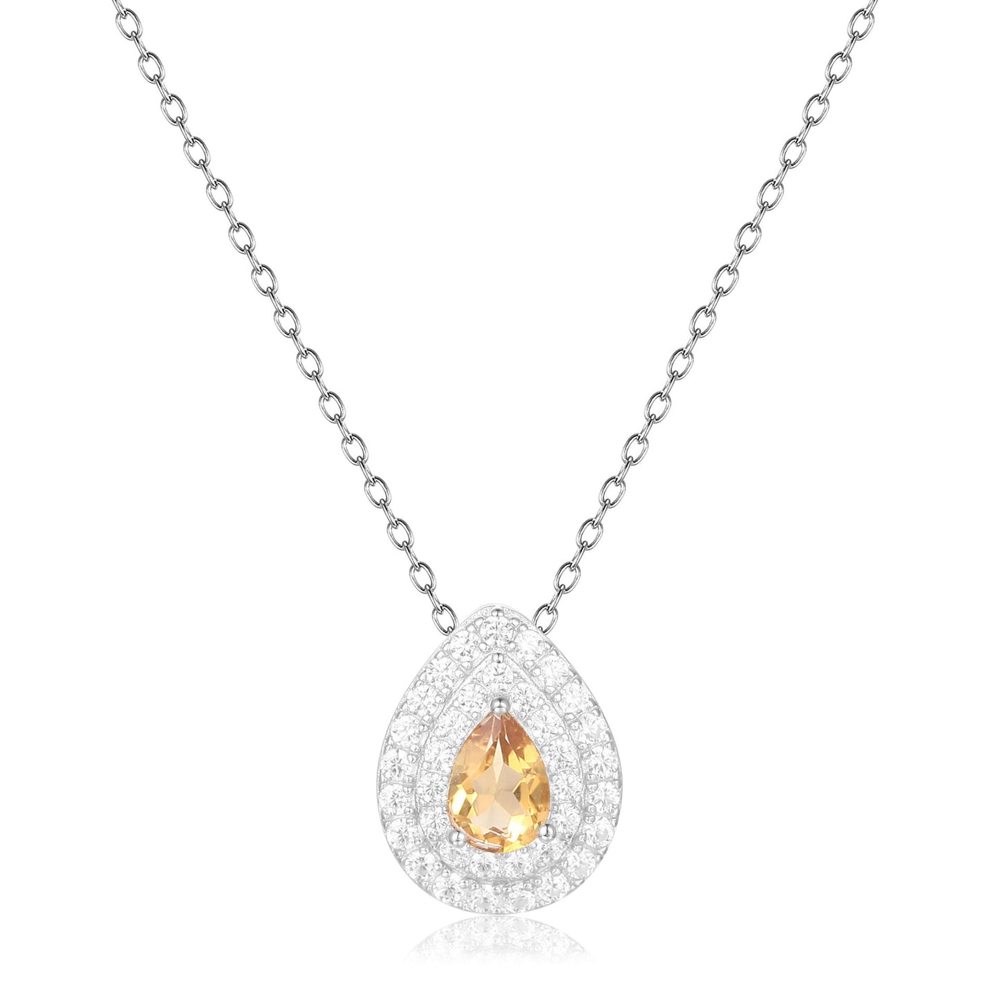 New Fashion Design Light Luxury Gemstone Necklace French Romantic s925Silver Inlaid Natural Gemstone Necklace Pendant