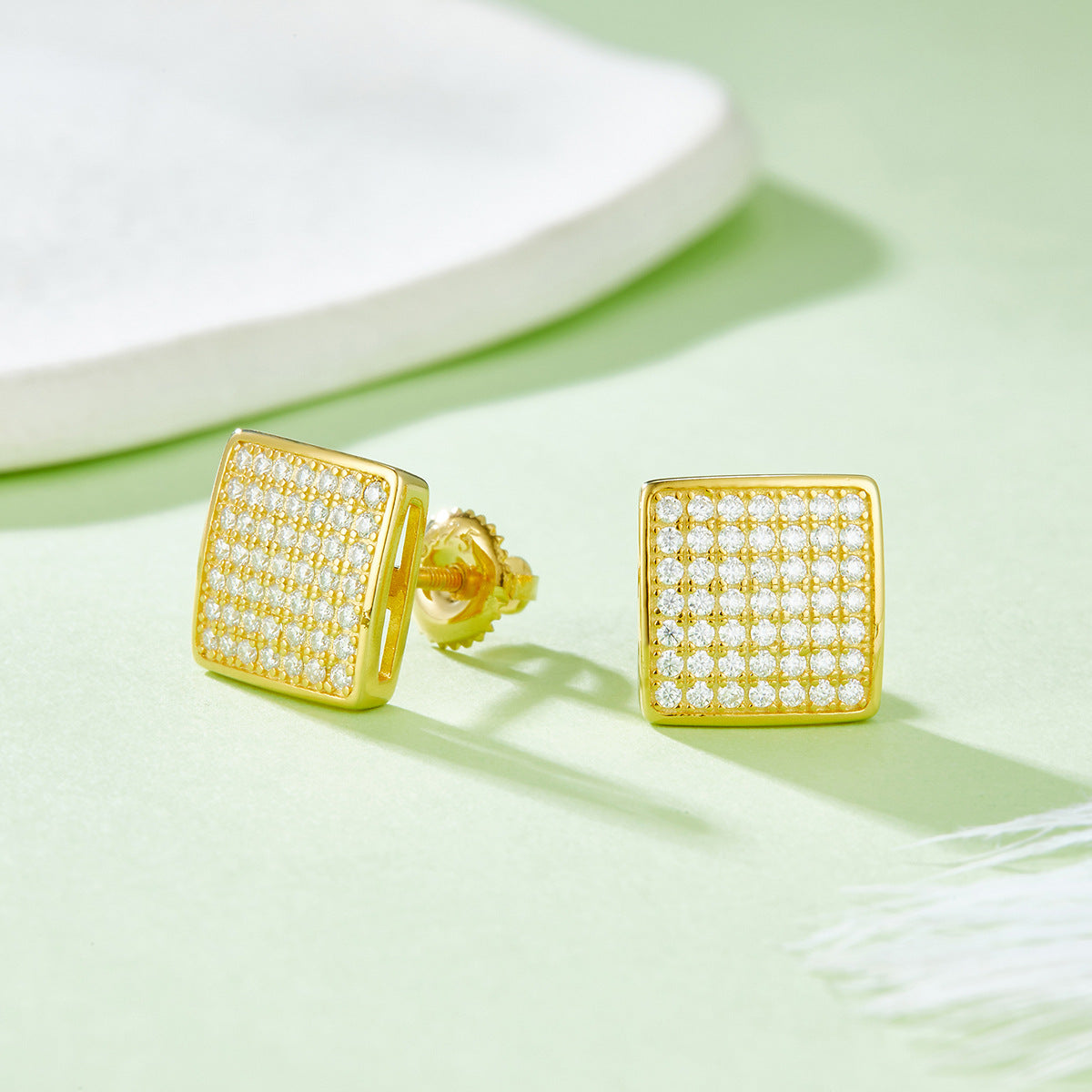 Chanel Style Full Diamond Earrings s925Silver Inlaid Moissanite Stud Earrings Unisex Fashion Stud Earrings Exquisite Craftsmanship