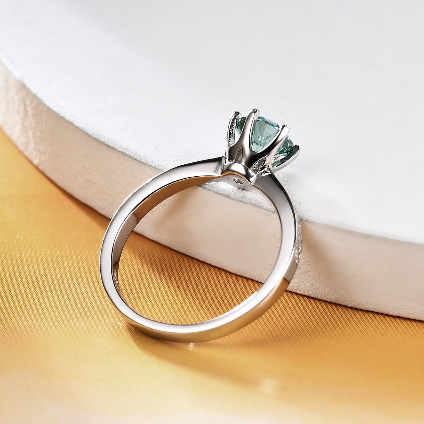 Green Moissanite1Carat Dynamic Ring Set GRA Certificate of Light Luxury Fashion s925Silver Gemstone Ring