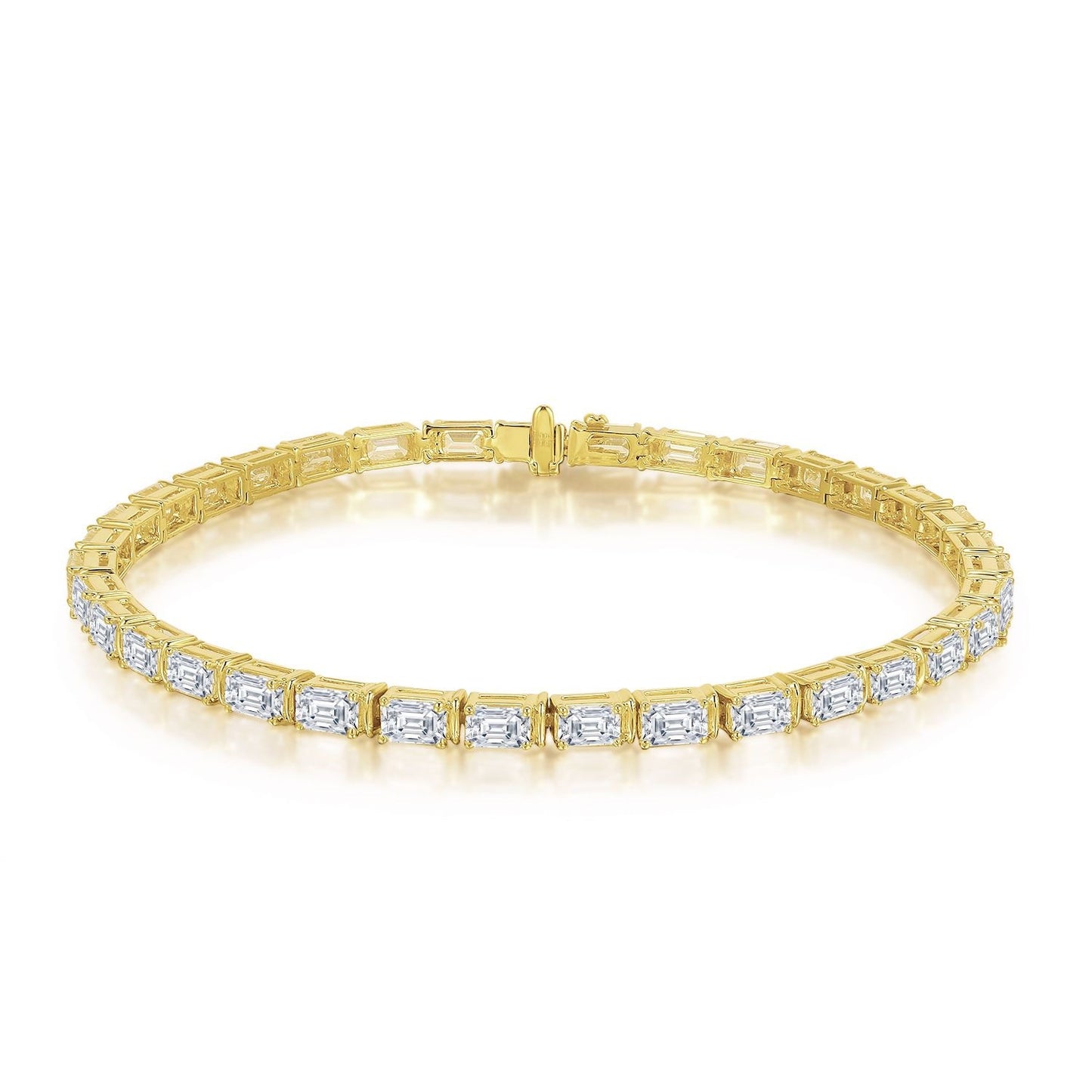 Advanced Sense18k Gold Full Diamond Bracelet Inlaid with Cultivated Diamonds and Emerald Tennis Chain High-end Jewelry0.1Carat Bracelet