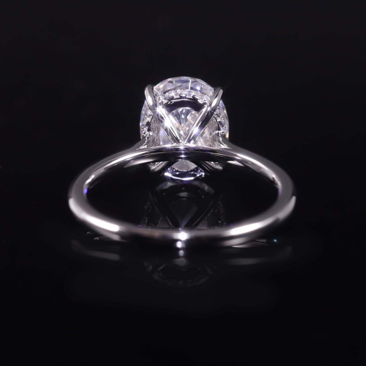 Plain Oval Shape3Carat Wedding Ring Large Main Stone Ring s925Sterling Silver Moissanite Ring