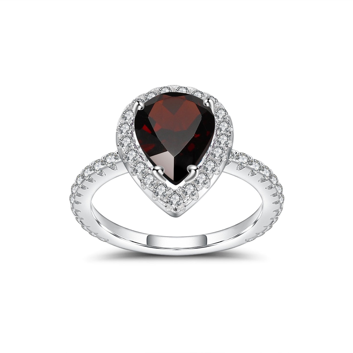 Classic Candy Color Ring s925Sterling Silver Ring Set with Natural Sapphire and Garnet7*9mm Ring Topaz