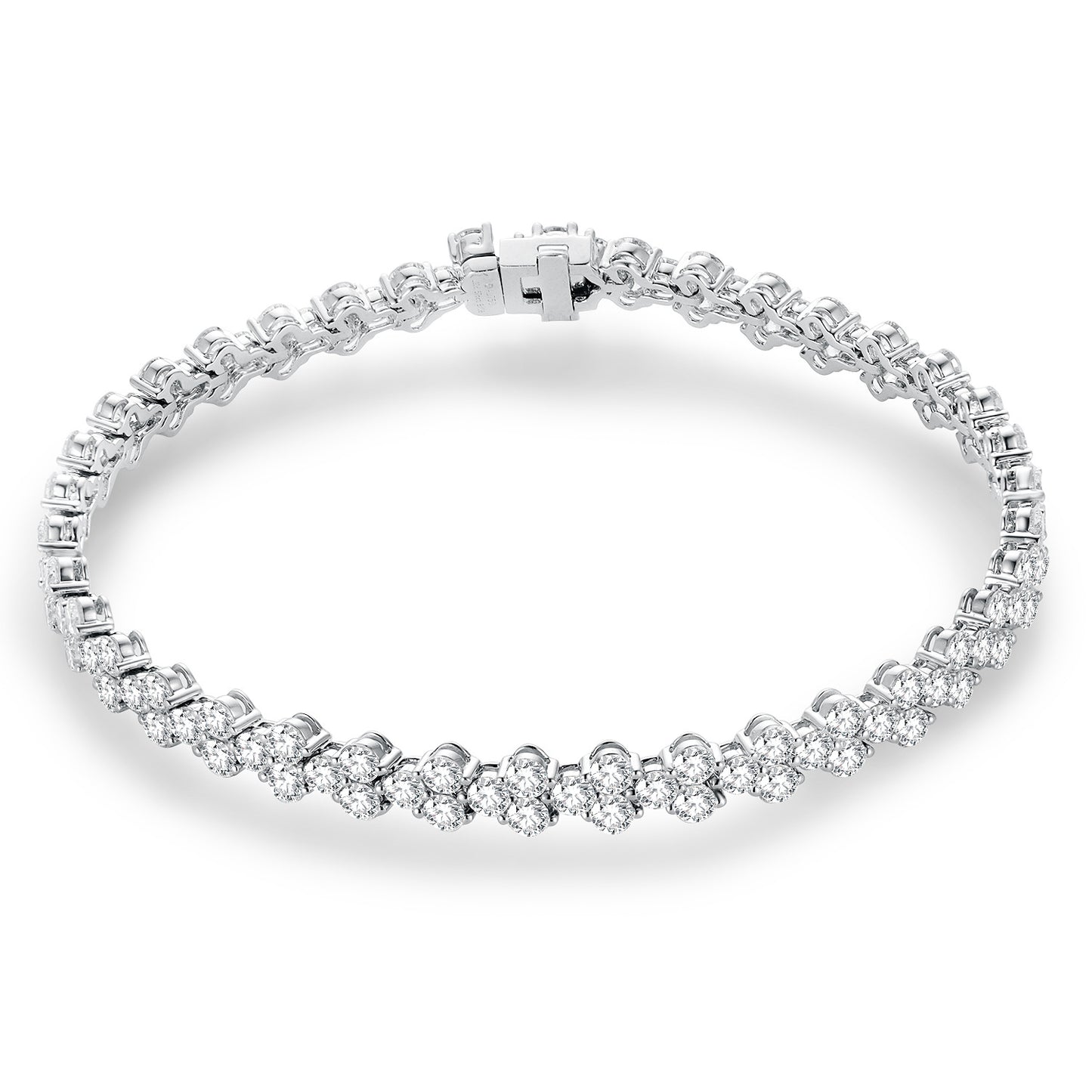 Full Diamond18k Gold Bracelet Inlaid with Cultivated Diamonds Tennis Chain Gift High-end Jewelry2.5mm Gold Bracelet Export