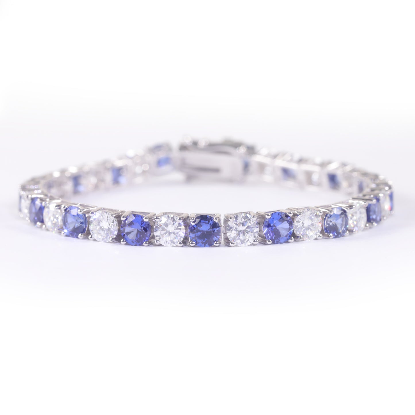 Fashion High-end Jewelry Bracelet3/4/5mm Tennis Chain s925Sterling Silver Inlaid Cultivated Sapphire Moissanite Bracelet