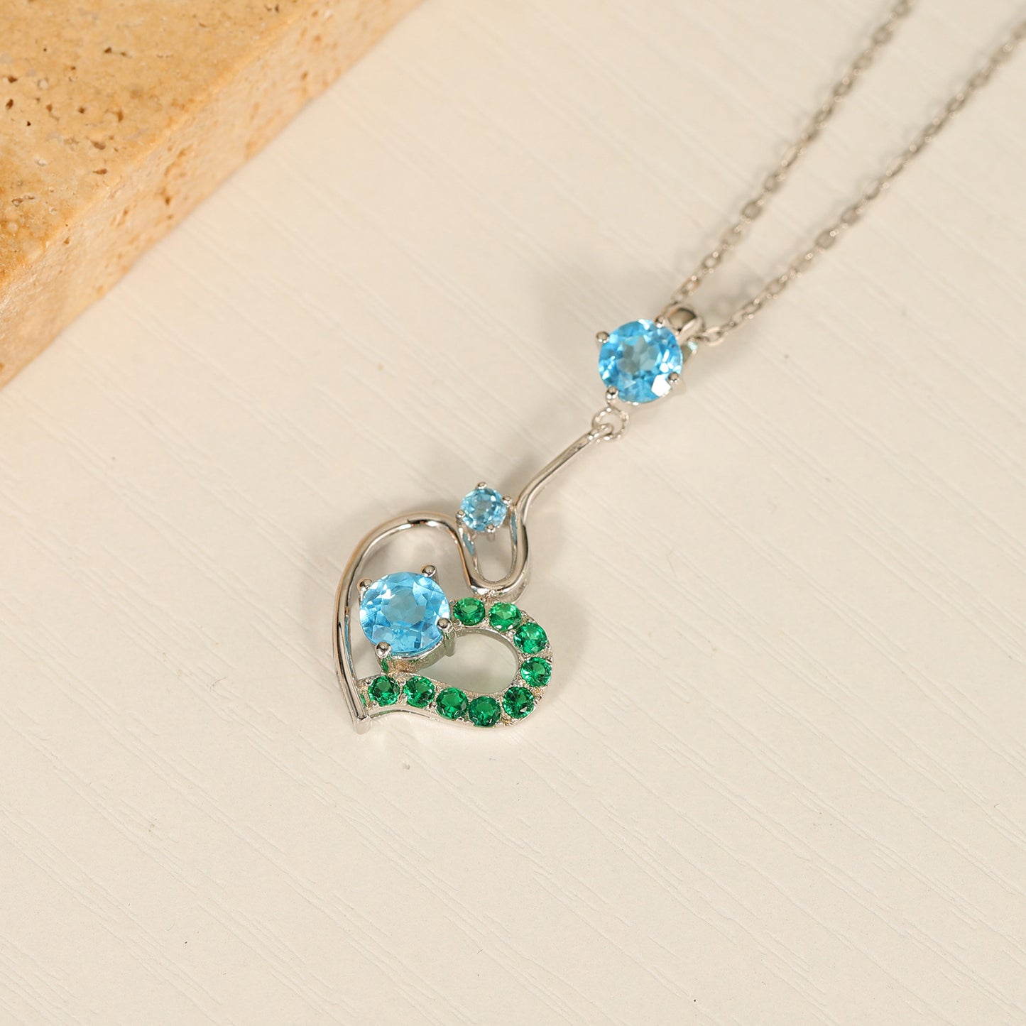Original Design Natural Topaz Necklace Niche Design Pendant s925Sterling Silver Amethyst Necklace for Women