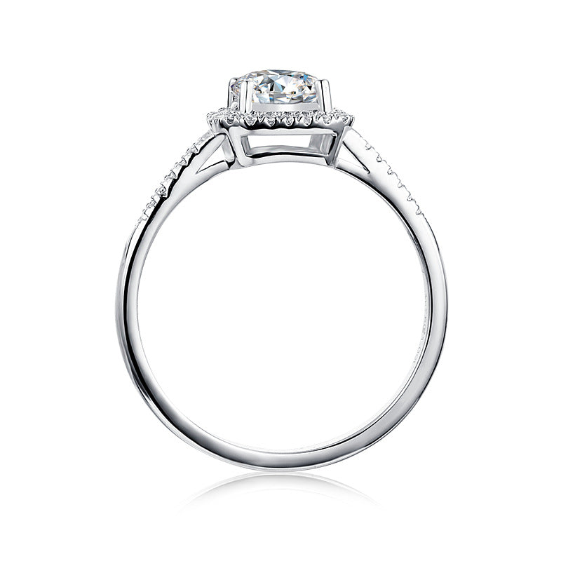 Fashion Straight Arm Luxury Square Moissanite Ring for Women s925Sterling Silver Inlaid Gemstone1Carat Moissanite Ring