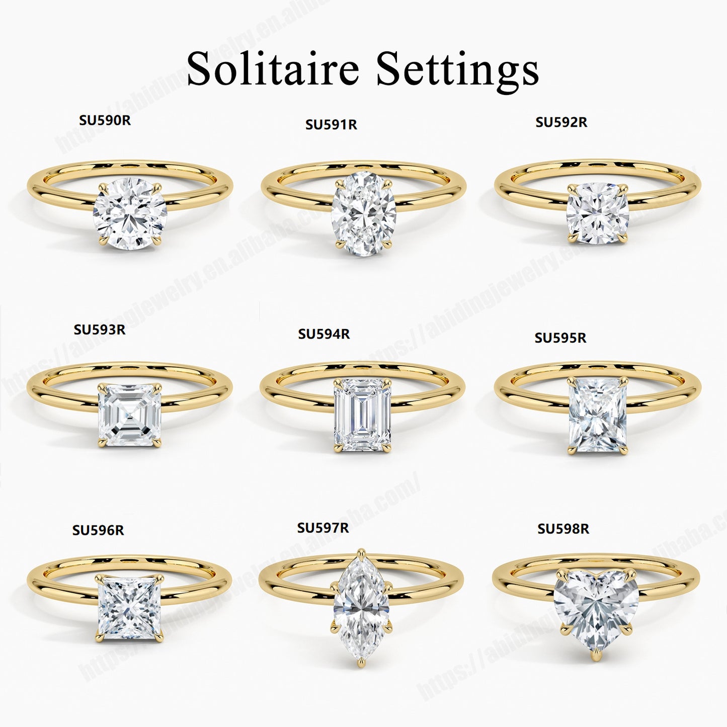 Simple Temperament9/10/14/18k Gold Ring with Moissanite1Carat Wedding Ring Hot-Selling Plain Gold Ring
