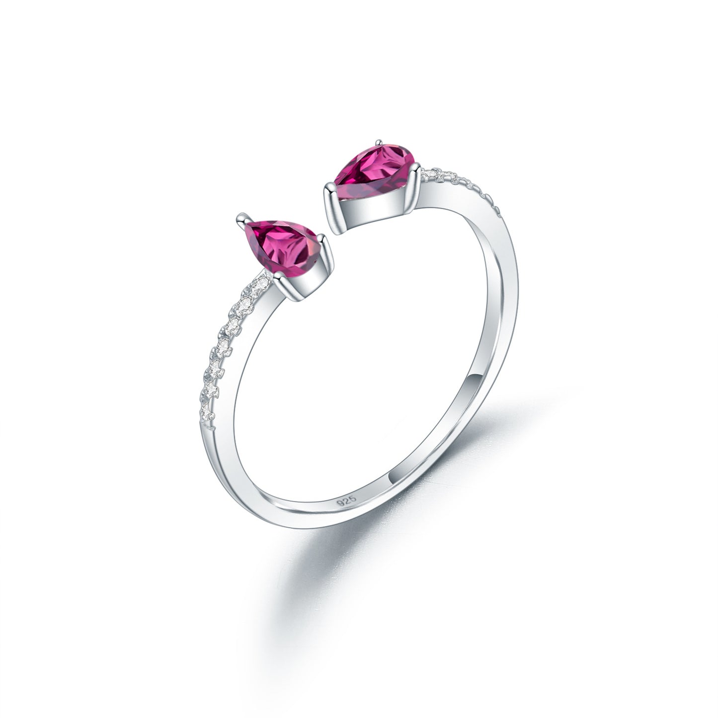 Design Sense Light Luxury Simple Natural Translucent Stone Ring Adjustable Prosperous Series925Silver Inlaid Gemstone Ring
