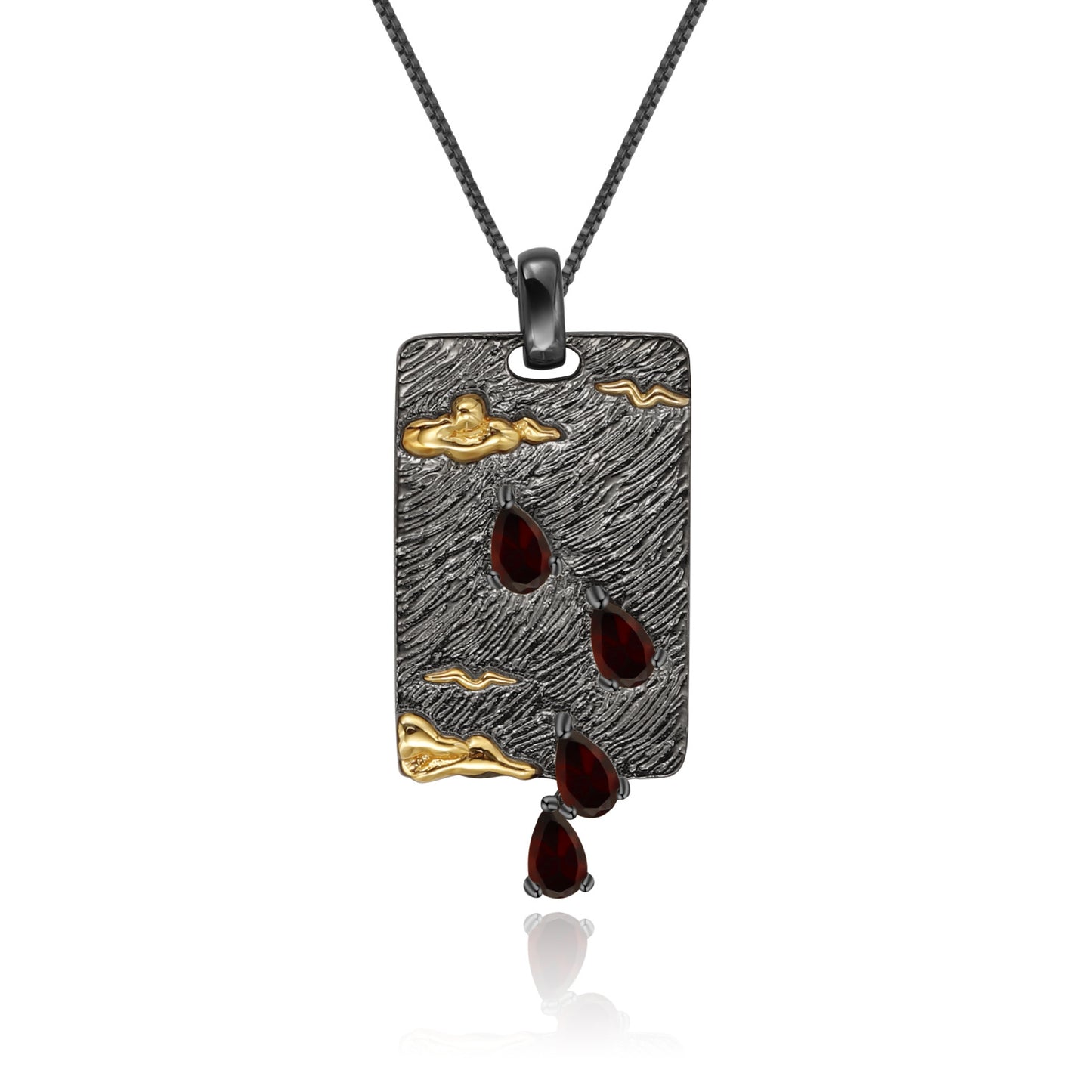 Designer High-End Gemstone Pendant Italian Craft Vintage925Silver Natural Topaz Necklace Pendant