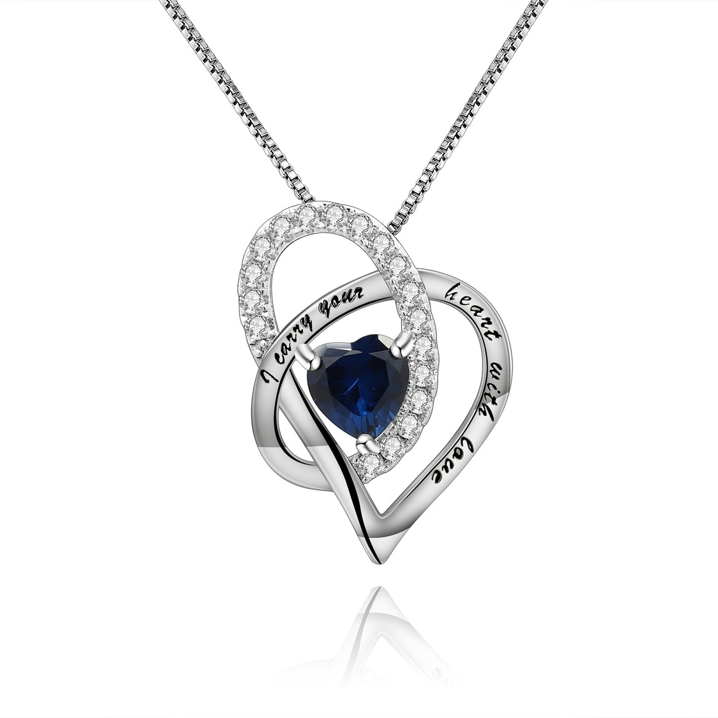 Luxurious High-End Gemstone Pendant Interlocking Design December Birthstone s925Silver Necklace Pendant