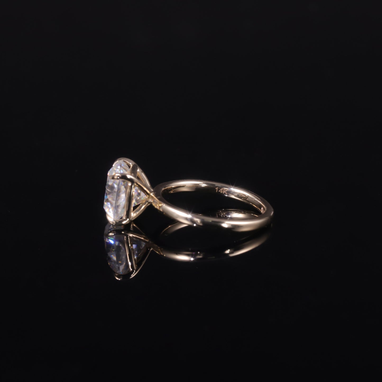 Fangfang Cultivation Diamond Ring9/10/14/18k Golden Four Claws5Carat Diamond Ring Simple Band Single Diamond Minimalist Wedding Ring