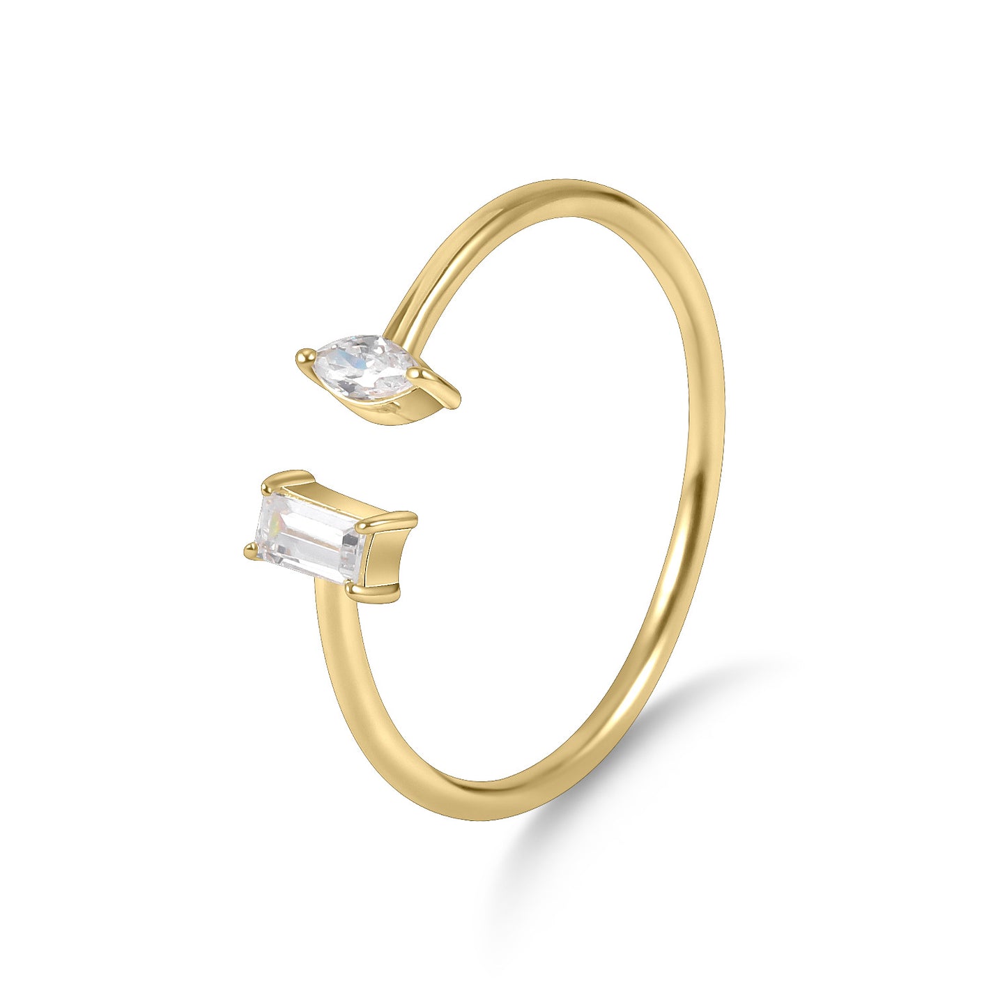Minimalist Open Ring s925Sterling Silver Moissanite Ring Thin Gold Dawn Series Small Ring