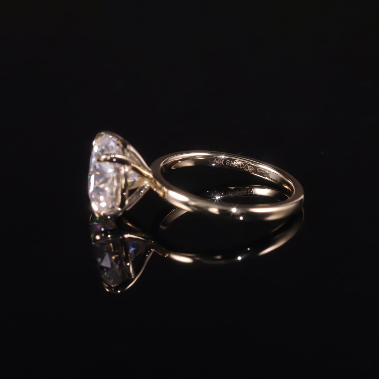 Minimalist High-Quality Brilliance4Carat Moissanite Wedding Ring Main Stone Pure9/10/14/18k Gold Ring