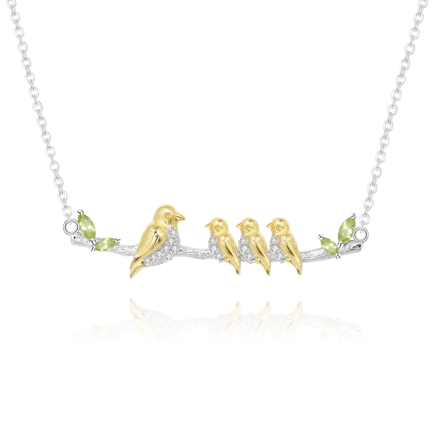 Designer High-End Pendant Bird Natural Style Design s925Silver Natural Gemstone Necklace Pendant