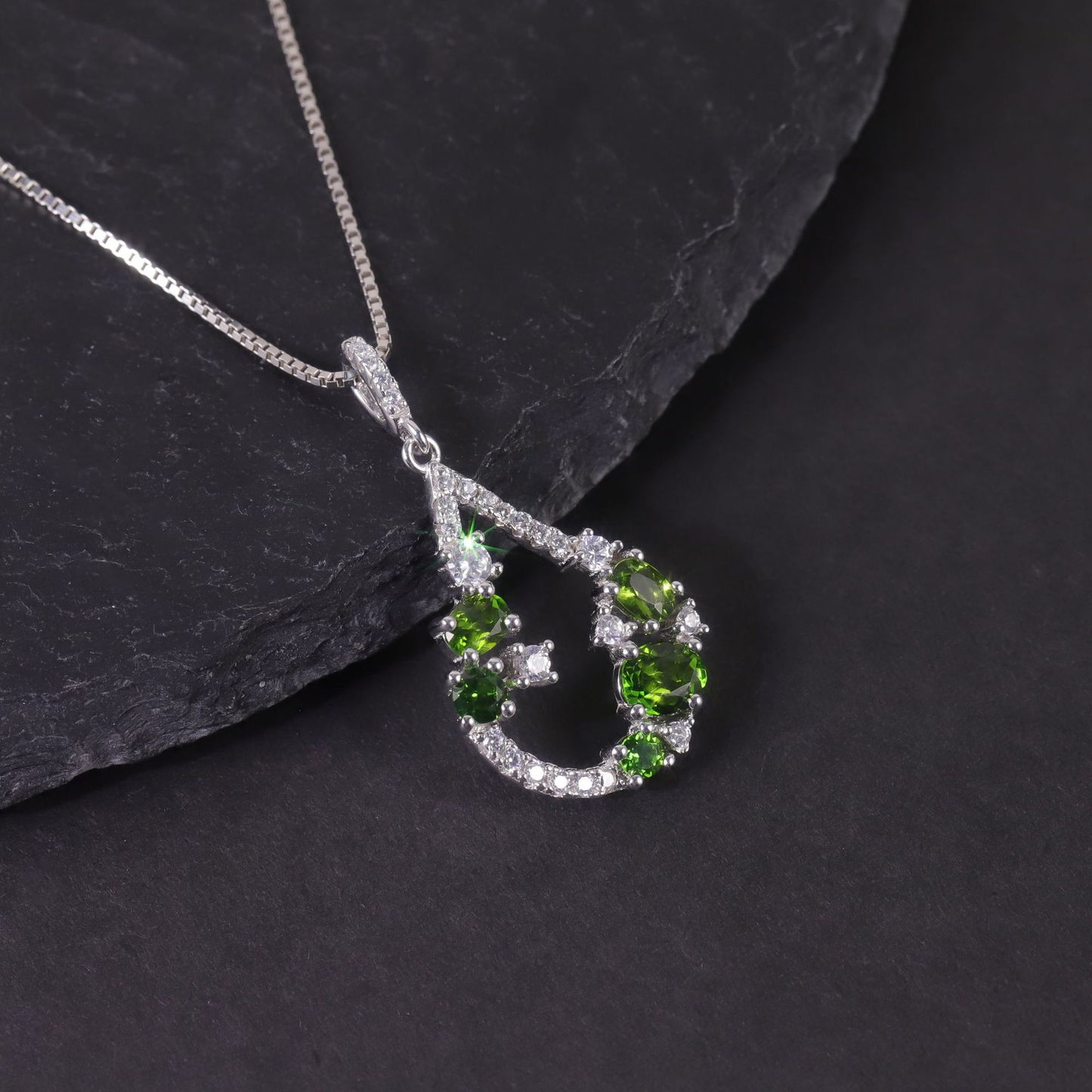 Sweet Style Natural Garnet Necklace s925Sterling Silver Inlaid Translucent Topaz Pendant High-end Jewelry