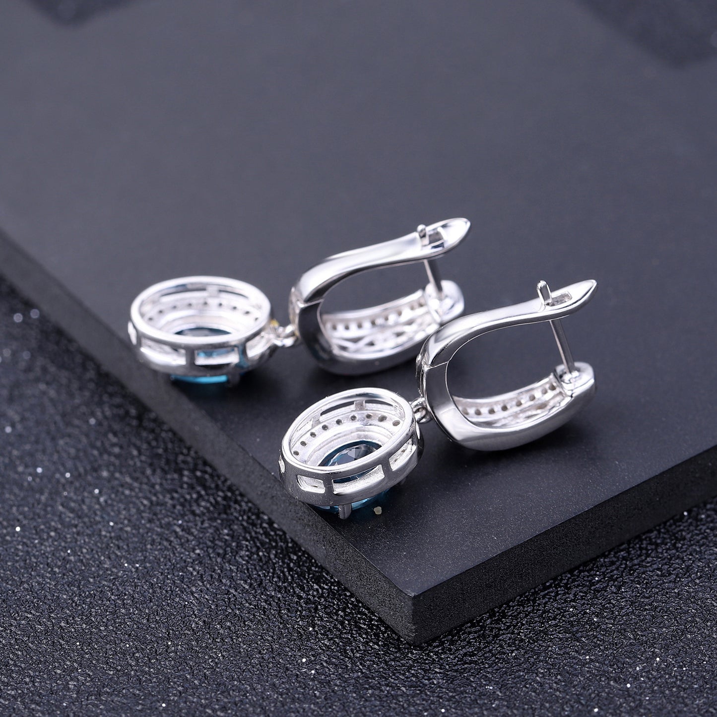In Stock Fashion Topaz Eardrops Popular s925Silver Inlaid Colorful Gemstone Crystal Earrings Jewelry