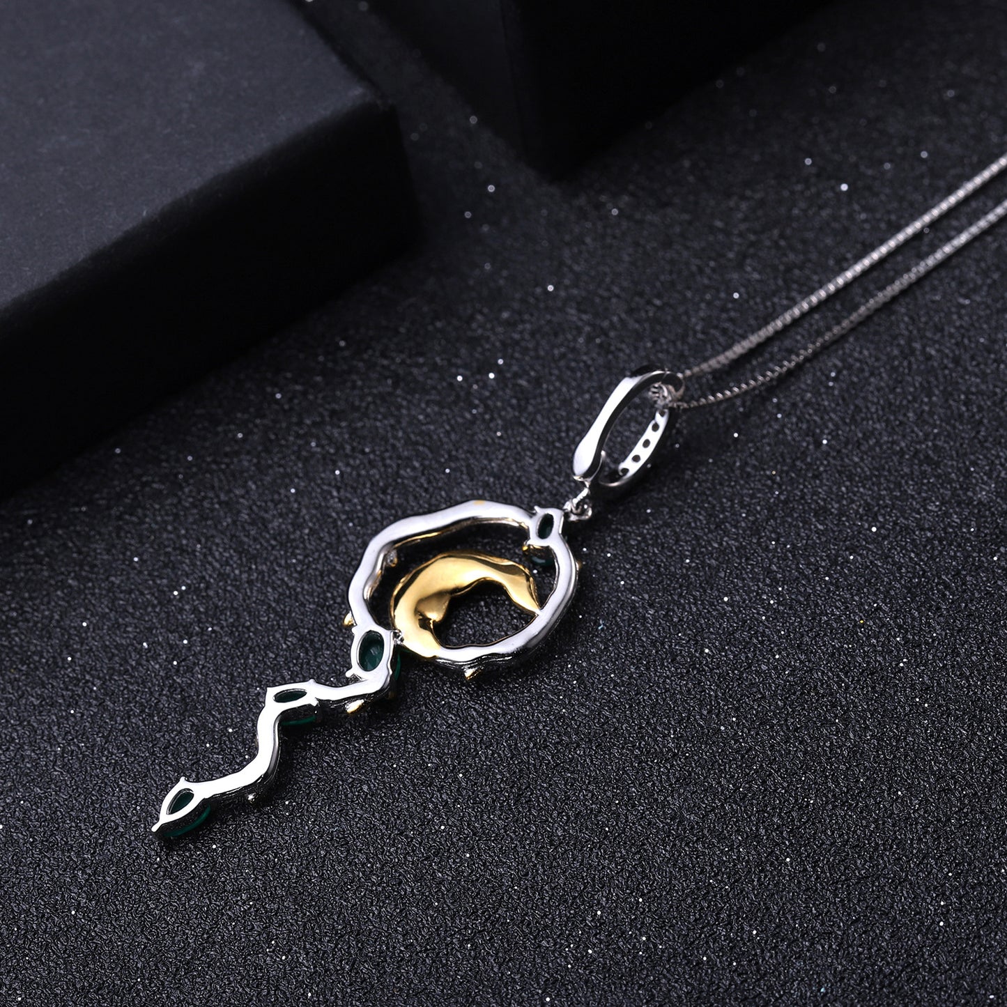 Secret Garden High-End Pendant Natural Style Designer Edition s925Sterling Silver Inlaid Green Agate Necklace Pendant