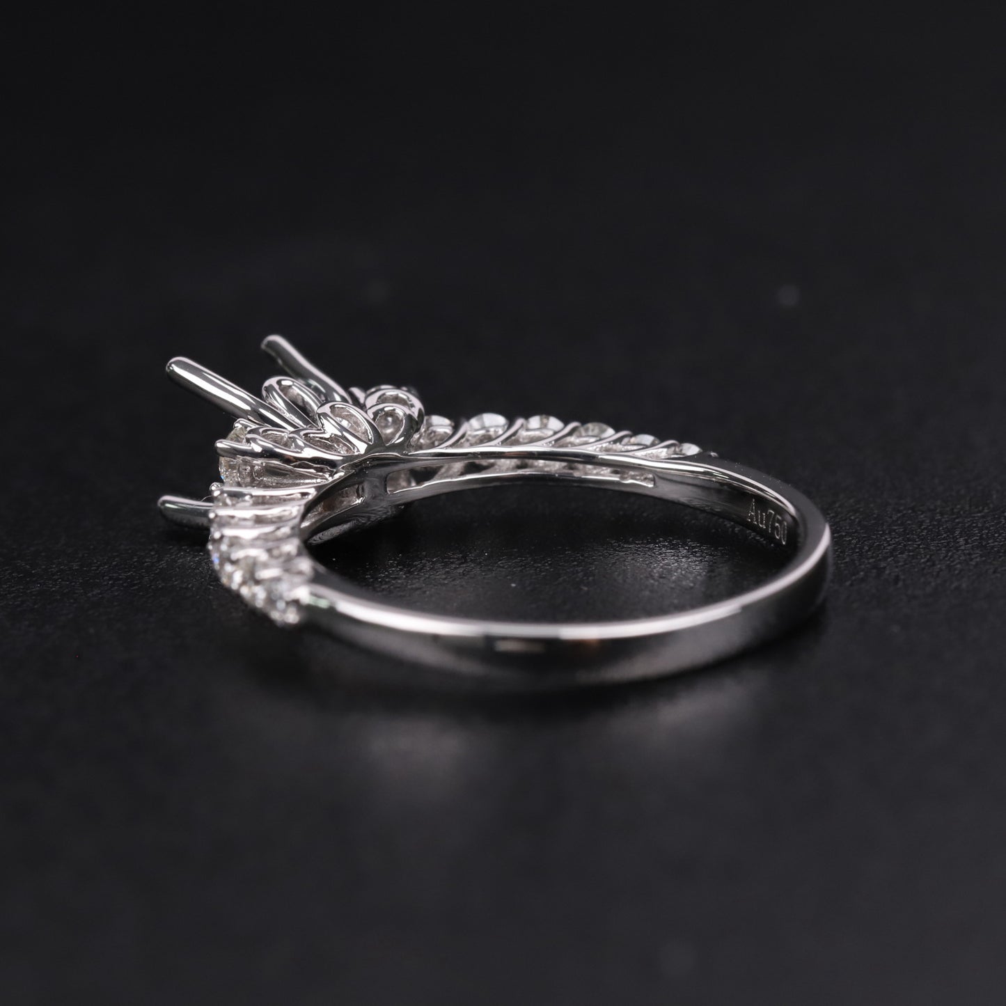 Classic Retro Elegance1Carat Micro Pave Ring Setting Full Body9/10/14/18k White Gold Diamond Ring Setting