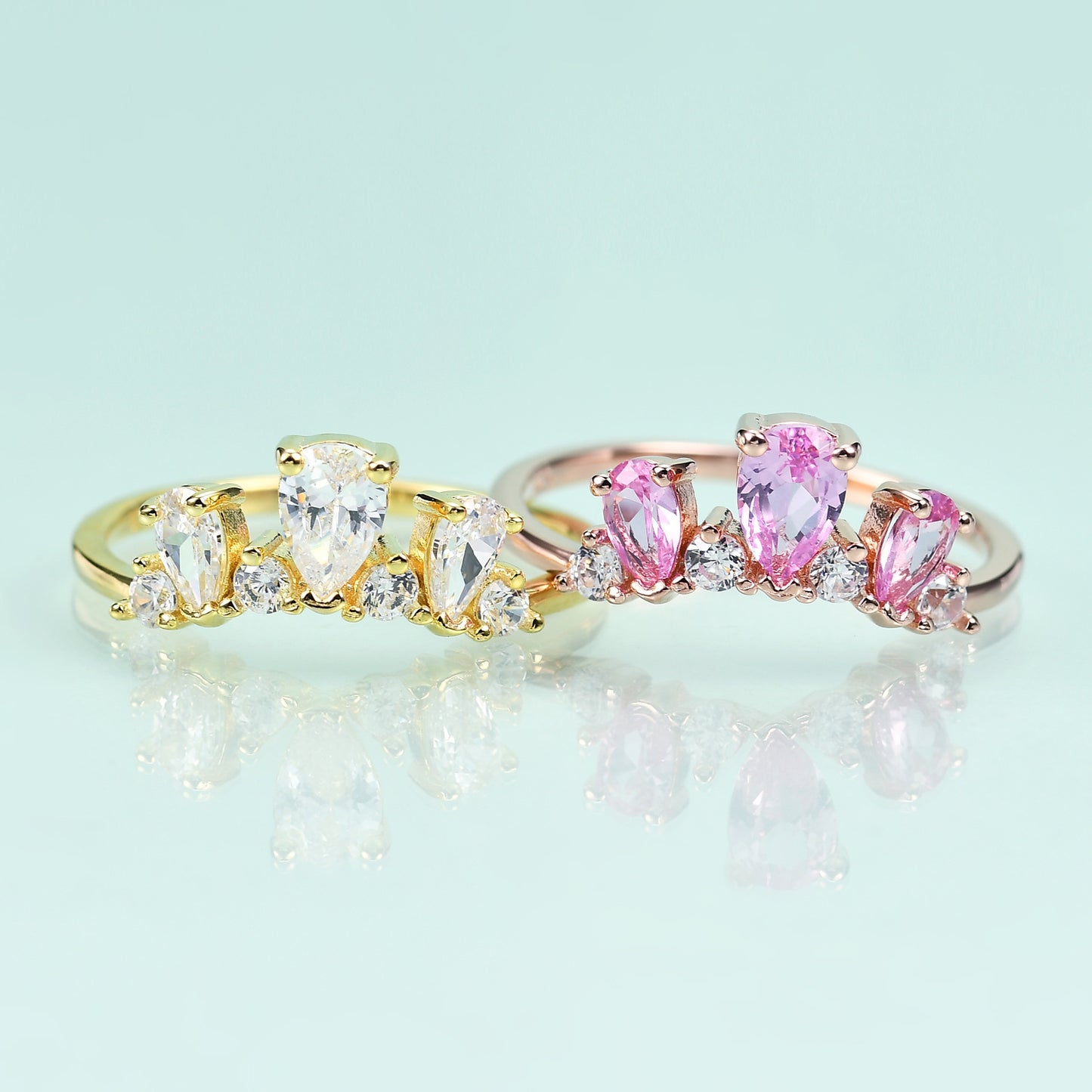 S925Sterling Silver Inlaid Pink Corundum Ring Fashionable Fresh Style Light Luxury Colorful Gemstone Rose Gold Ring