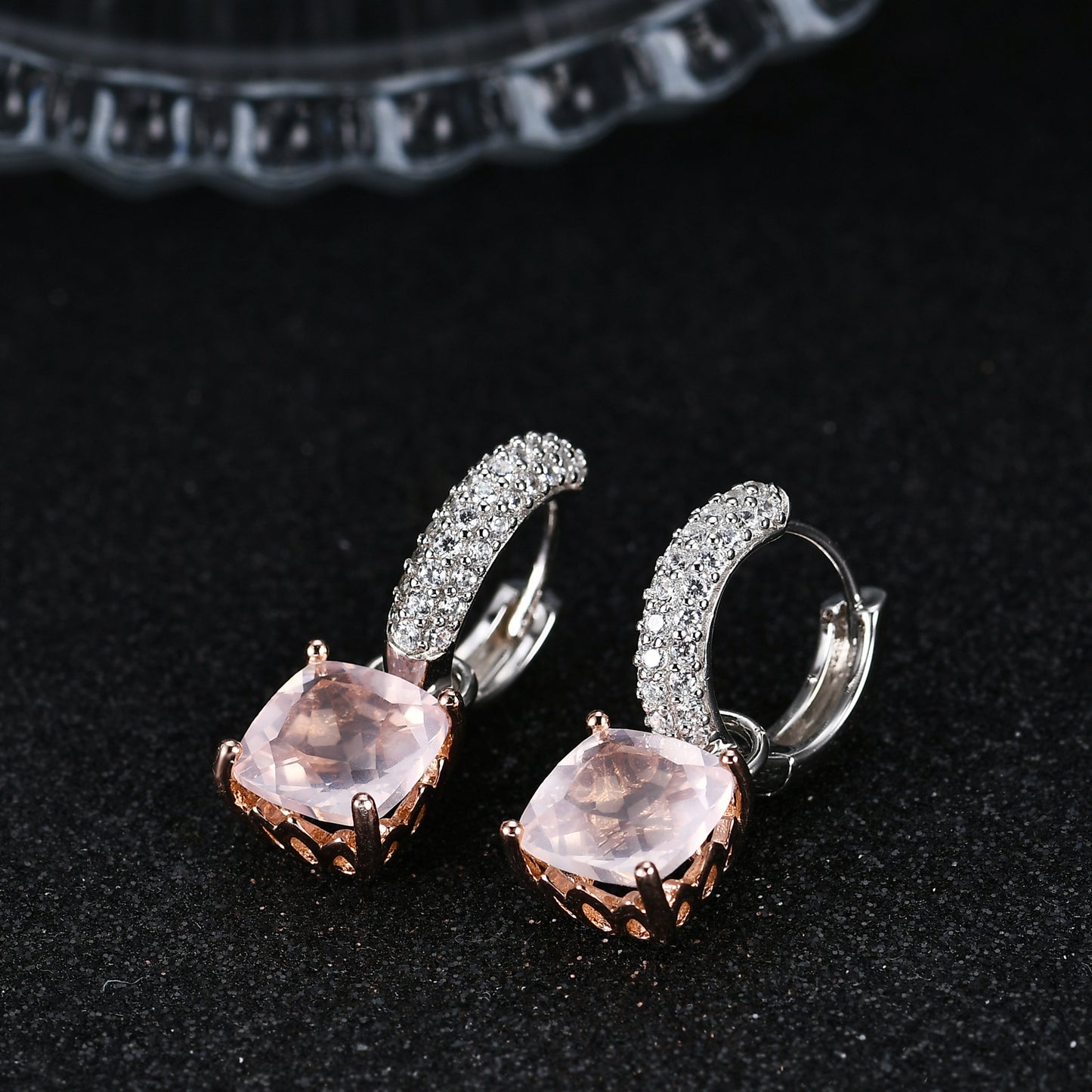 New Luxury Style Fashion Design Natural Citrine Earrings s925Silver Inlaid Colorful Gemstone Stud Earrings