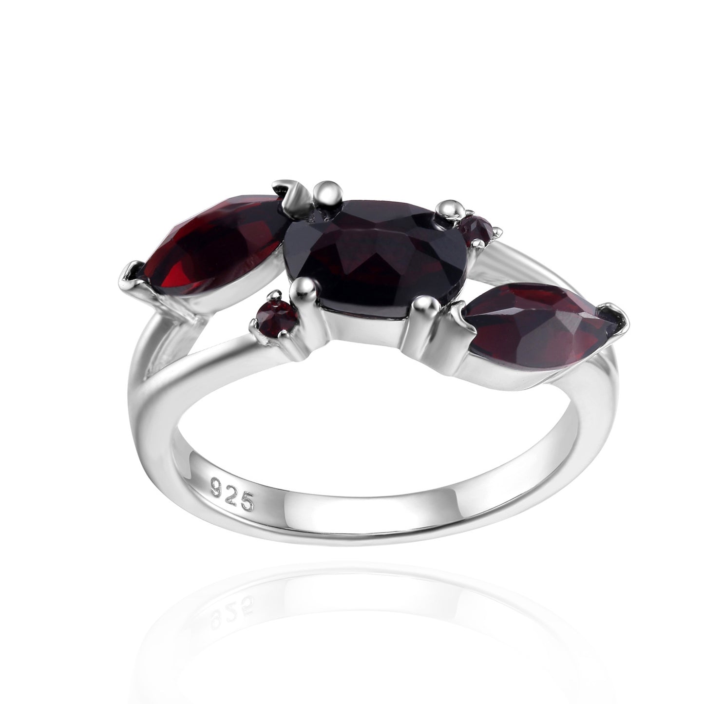 New Design Sense Natural Gemstone Ring Fashion Temperament s925Silver Inlaid Gemstone Amethyst Ring
