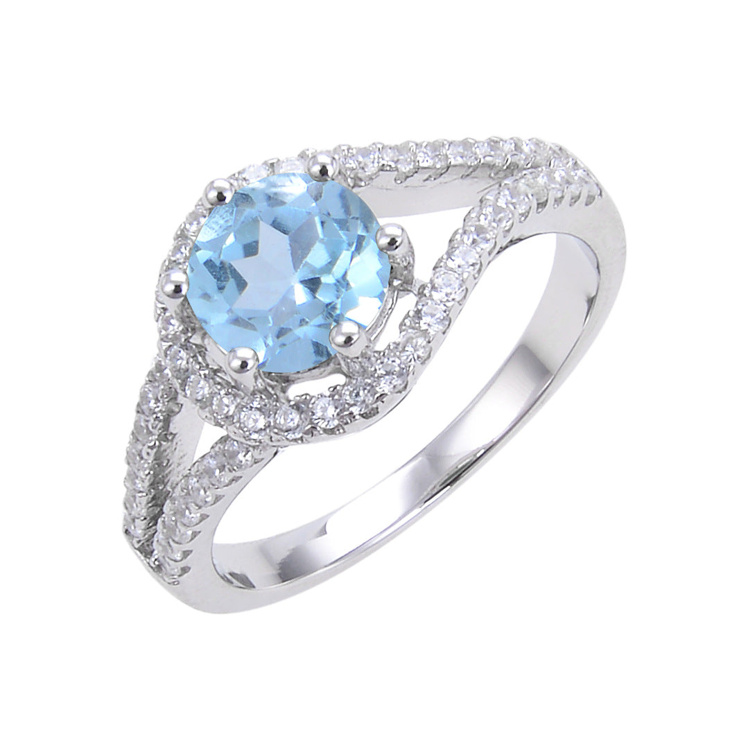 Hot Selling Colorful Gemstone Natural Emerald Ring s925Sterling Silver Crystal Sapphire Ring for Men and Women