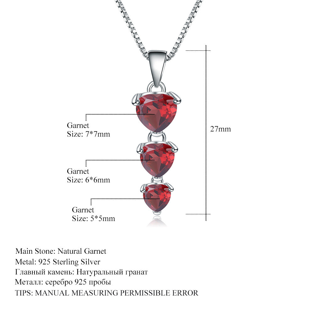Natural Amethyst Necklace Pendant Fashionable, Simple, and Luxurious s925Sterling Silver Inlaid Natural Gemstone Necklace Jewelry