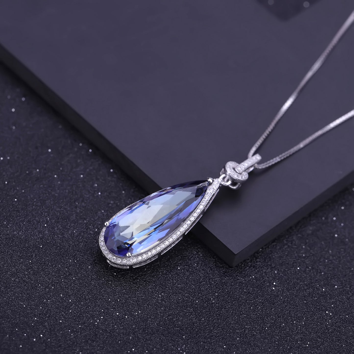 Luxury Jewelry Accessories Gemstone Sterling Silver Pendant Retro Temperament s925Silver Inlaid Crystal Necklace Pendant