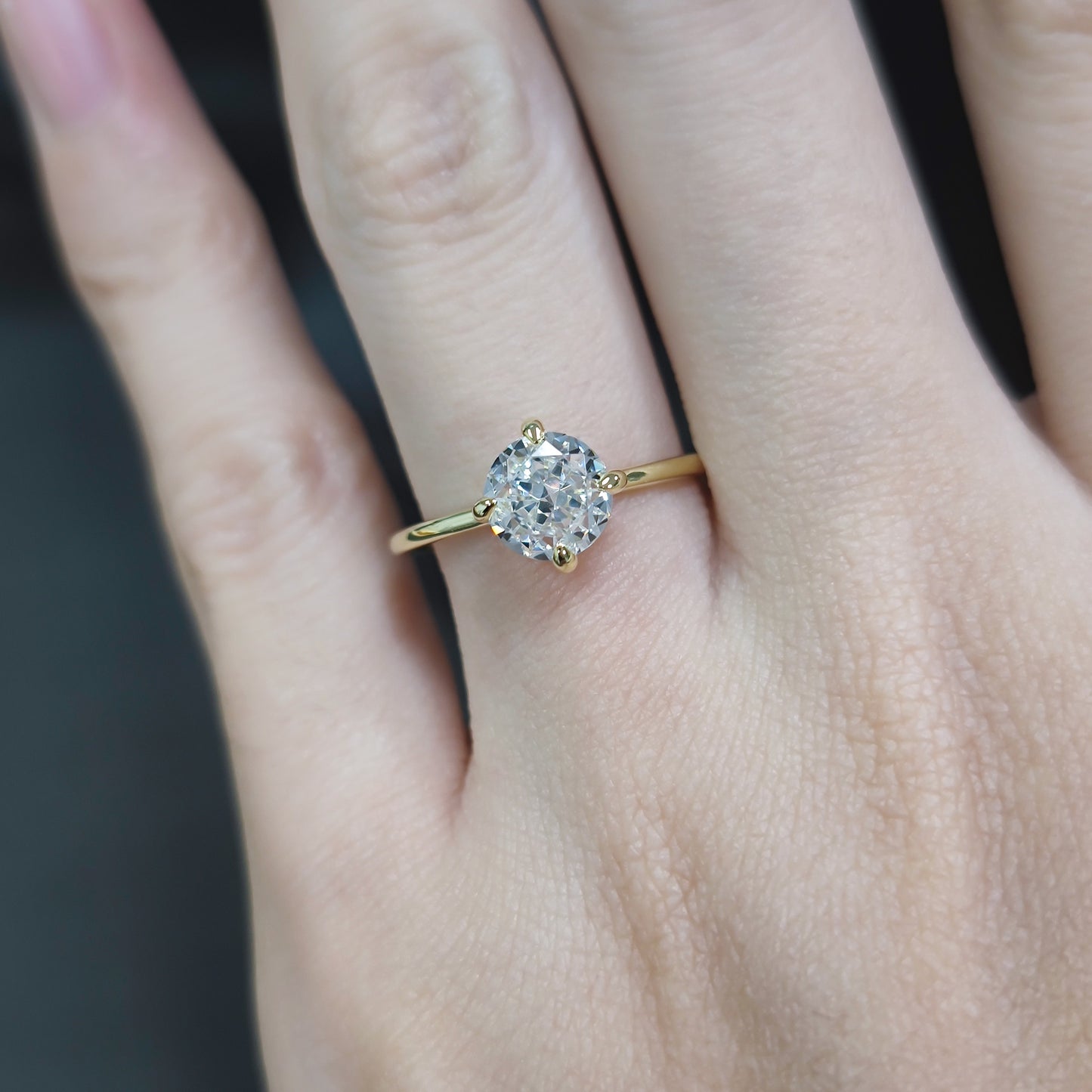 Advanced Sense1Carat Cultivated Diamond Four-Prong Wedding Ring Full Body9/10/14/18k Gold Rose Gold Yellow Gold Ring