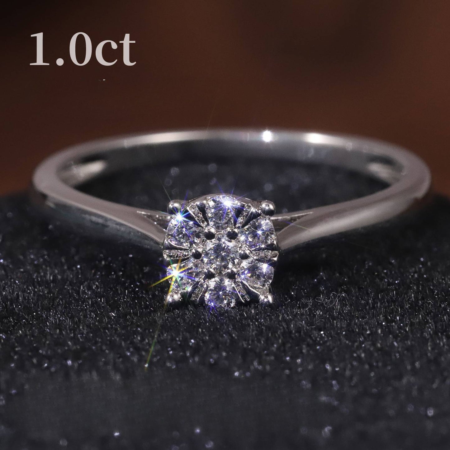 Classic Simple Natural Real Diamond Ring Light Luxury Inlaid Small Diamond Wedding Ring9/10/14/18k Gold Diamond Ring
