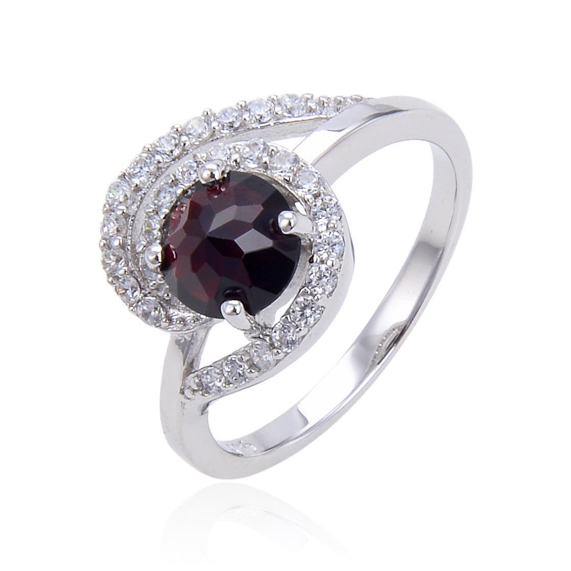 Unique Design Natural Topaz Ring s925Sterling Silver Inlaid Garnet Ring Colorful Gemstone Ring