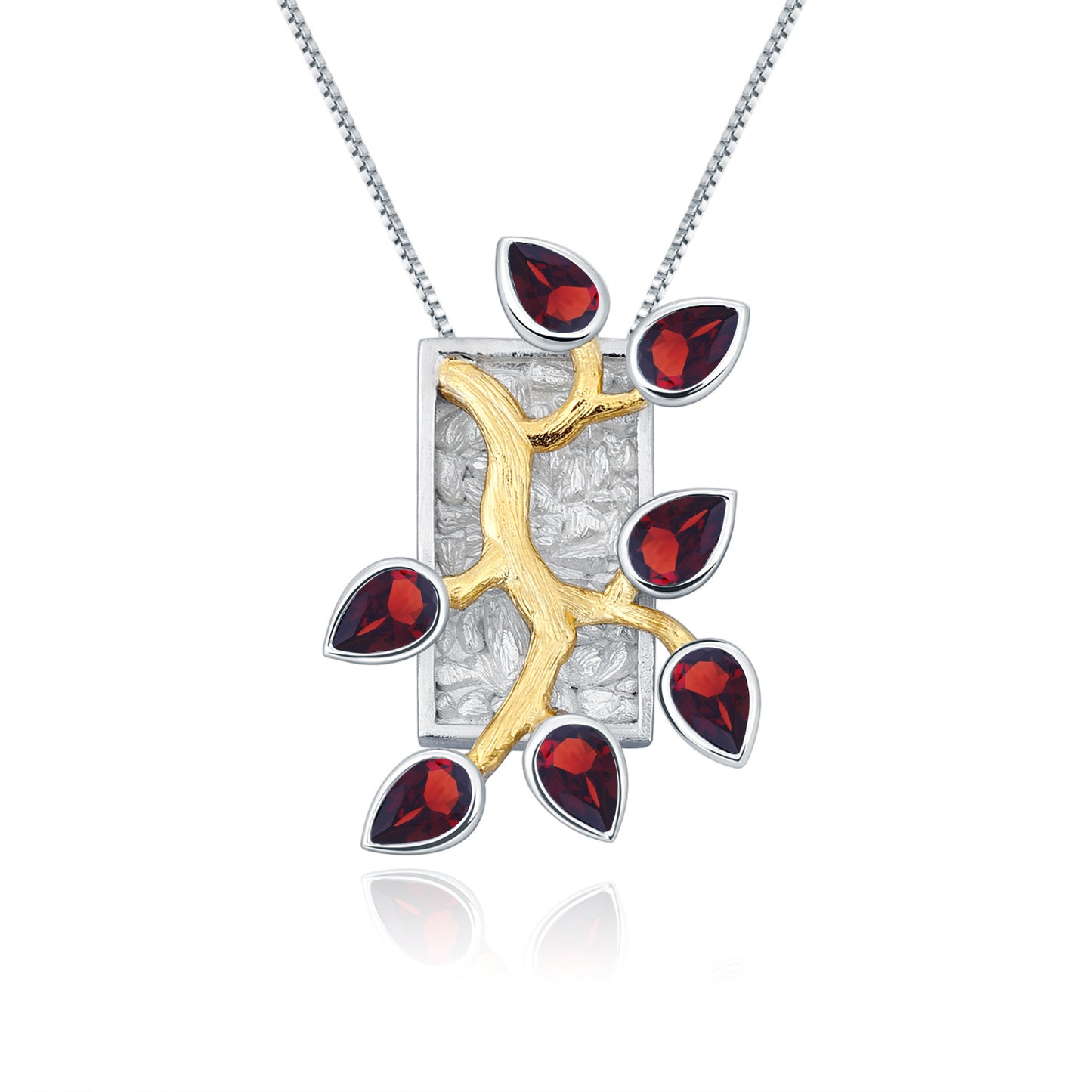 Designer Natural Topaz Pendant Floral Branch Jade Leaf High-end Design s925Silver Gemstone Necklace Pendant
