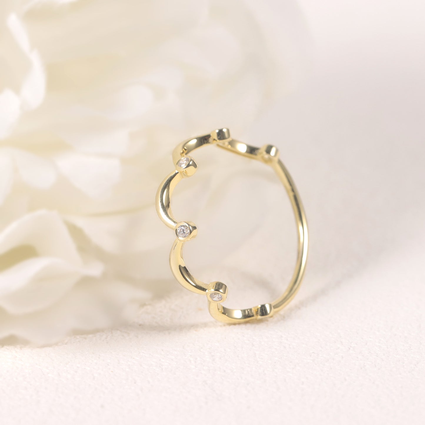 Lace Golden Dawn Series Ring Ornament s925Sterling Silver Inlaid with Moissanite Ring Niche Design