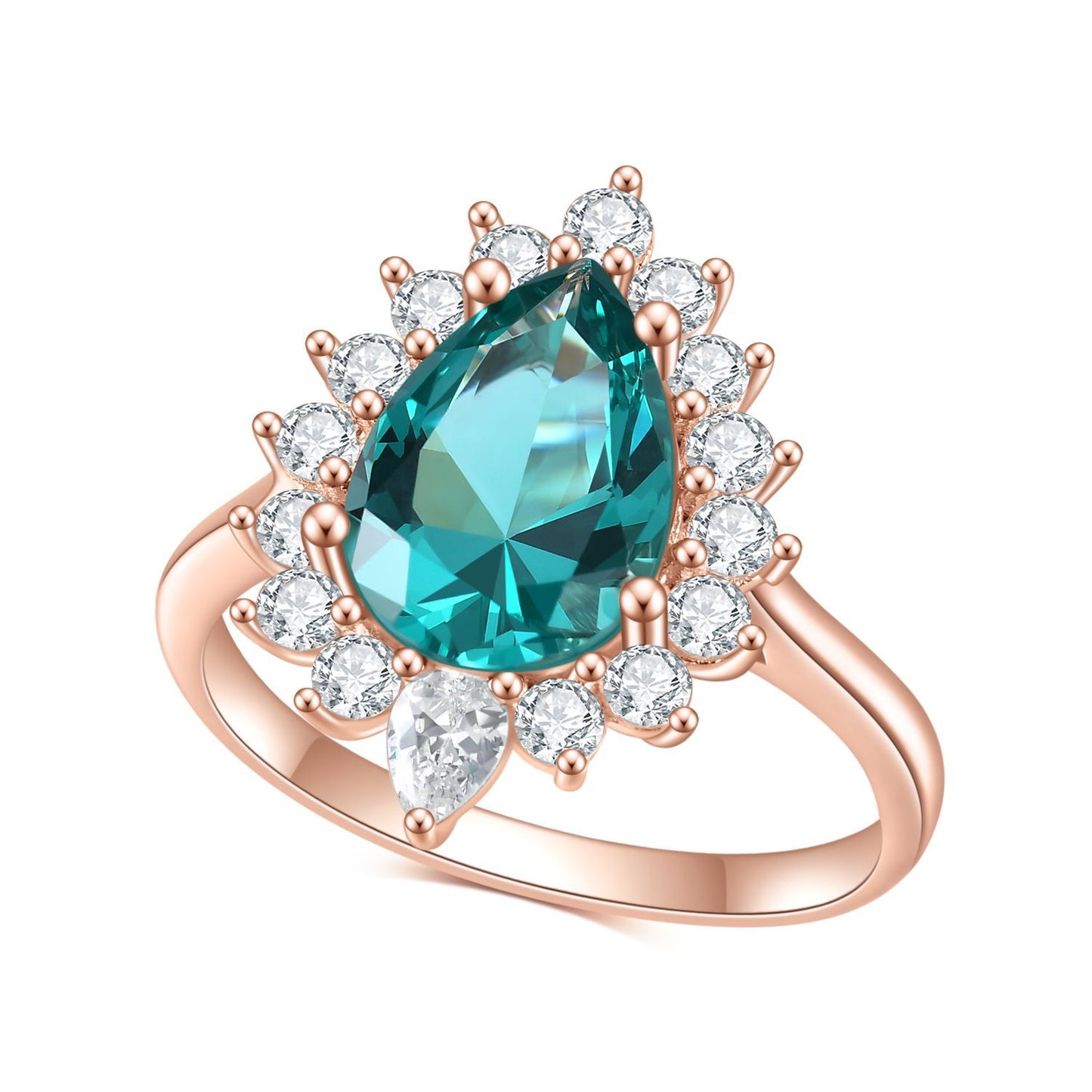 S925Silver Inlaid Emerald Nano Ring Luxurious and high-end feel8*12mm Colorful Gemstone Rose Gold Ring