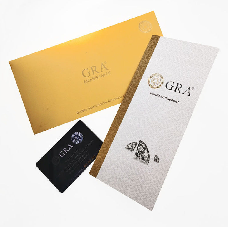 GRA Certificate Moissanite2/3Carat Ring Light Luxury925Silver Double-Arm round Bag Carat Gemstone Ring