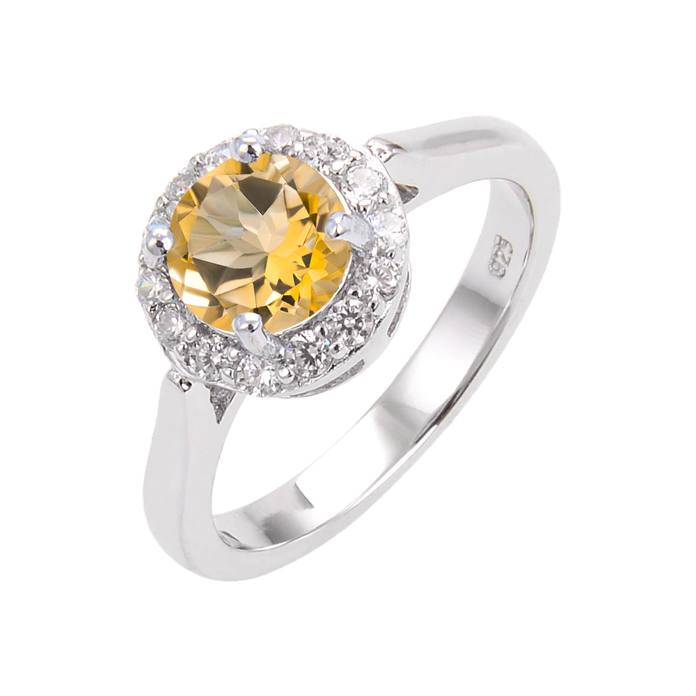 Factory Direct Supply Colorful Crystal Ring Vintage Natural Emerald s925Sterling Silver Inlaid Sapphire Ring