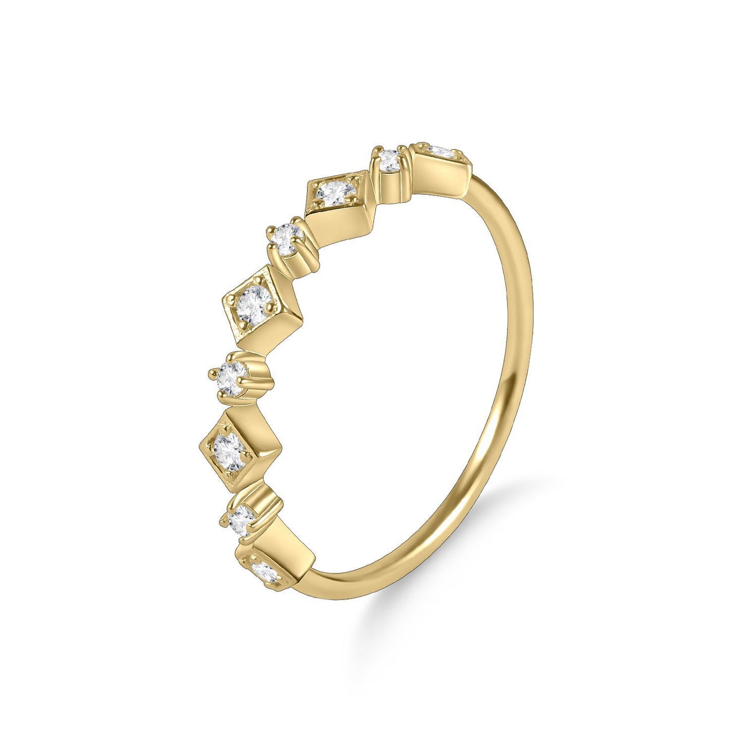 Korean and Japanese Style Light Luxury Rings s925Sterling Silver Inlaid Moissanite Hand Jewelry Female Golden Dawn Series Small Ring High Quality