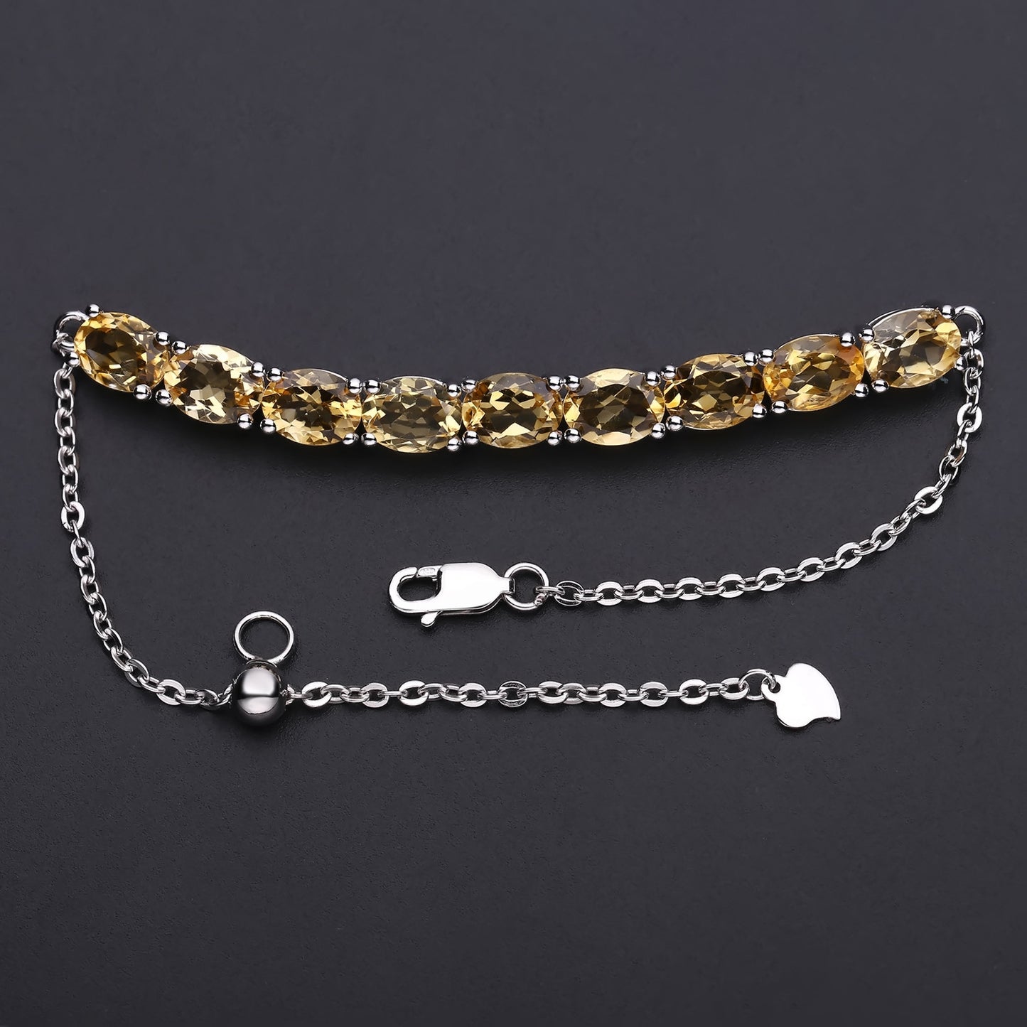 Luxurious Fashion Natural Yellow Crystal Bracelet for Women Temperament Matching s925Silver Inlaid Gemstone Natural Colorful Gem Bracelet