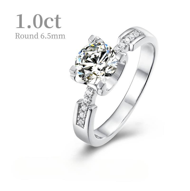 Luxurious Fashion Full Body9/10/14/18k White Gold Rose Gold Yellow Gold Ring1Carat D Colorful Moissanite Wedding Ring
