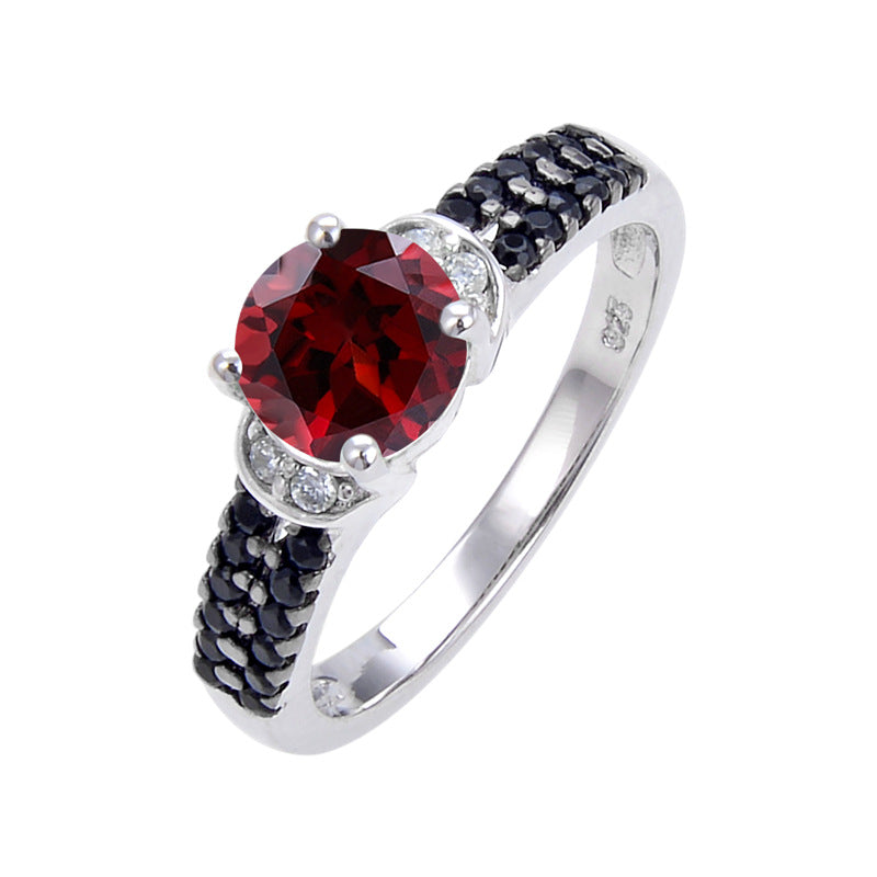 Popular Natural Crystal Ring s925Sterling Silver Sapphire Ring Colorful Gemstone Ring Niche