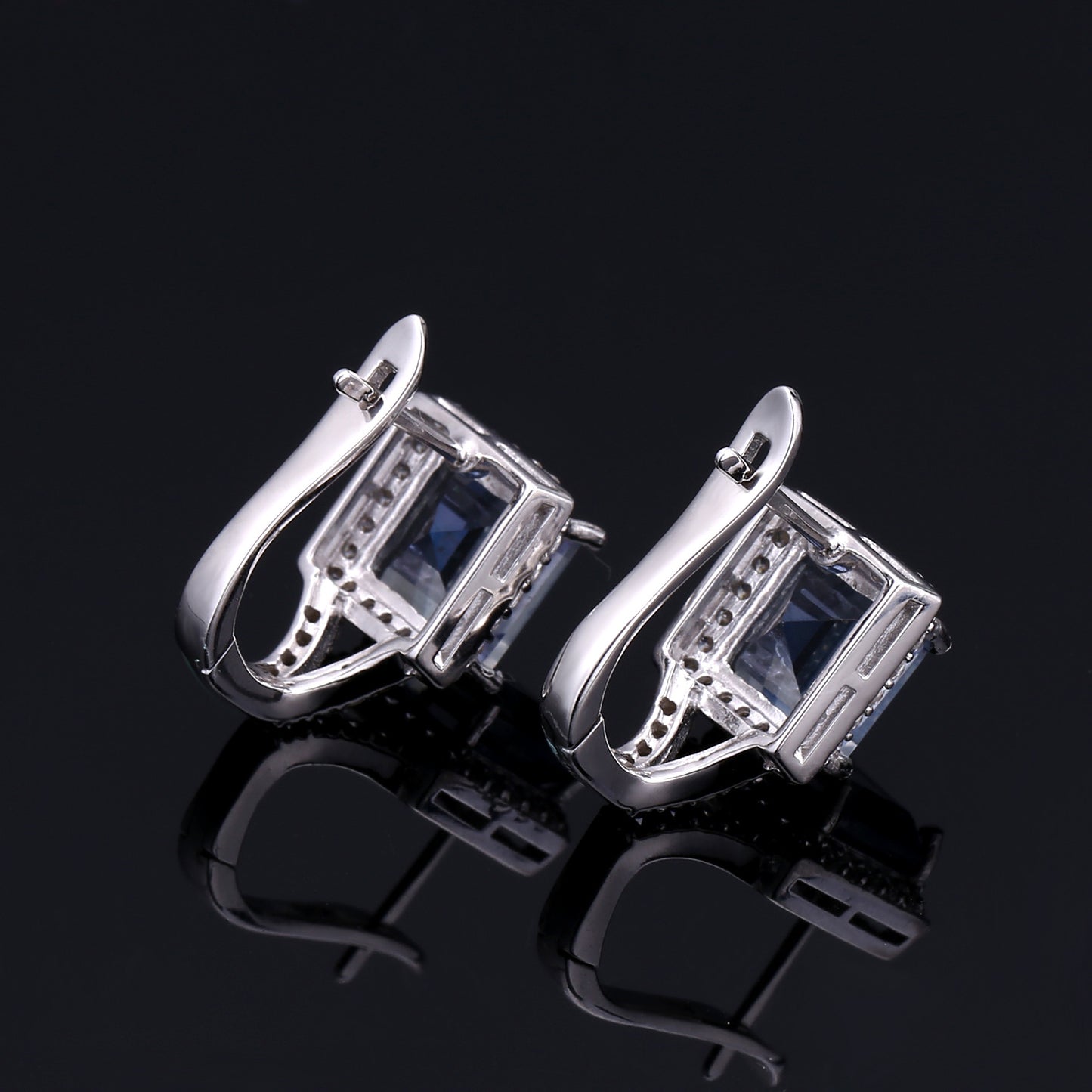 Fashionable Light Luxury Colorful Gemstone Earrings Unique and Elegant s925Silver Inlaid Coated Crystal Stud Earrings