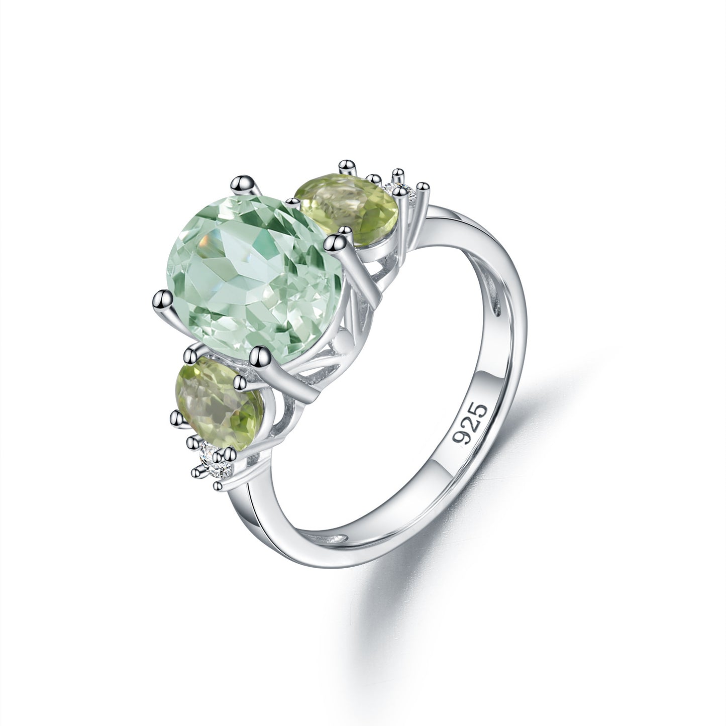 Natural Topaz Sterling Silver Gemstone Ring Luxurious Fashion Trend s925Silver Inlaid Natural Gemstone Ring