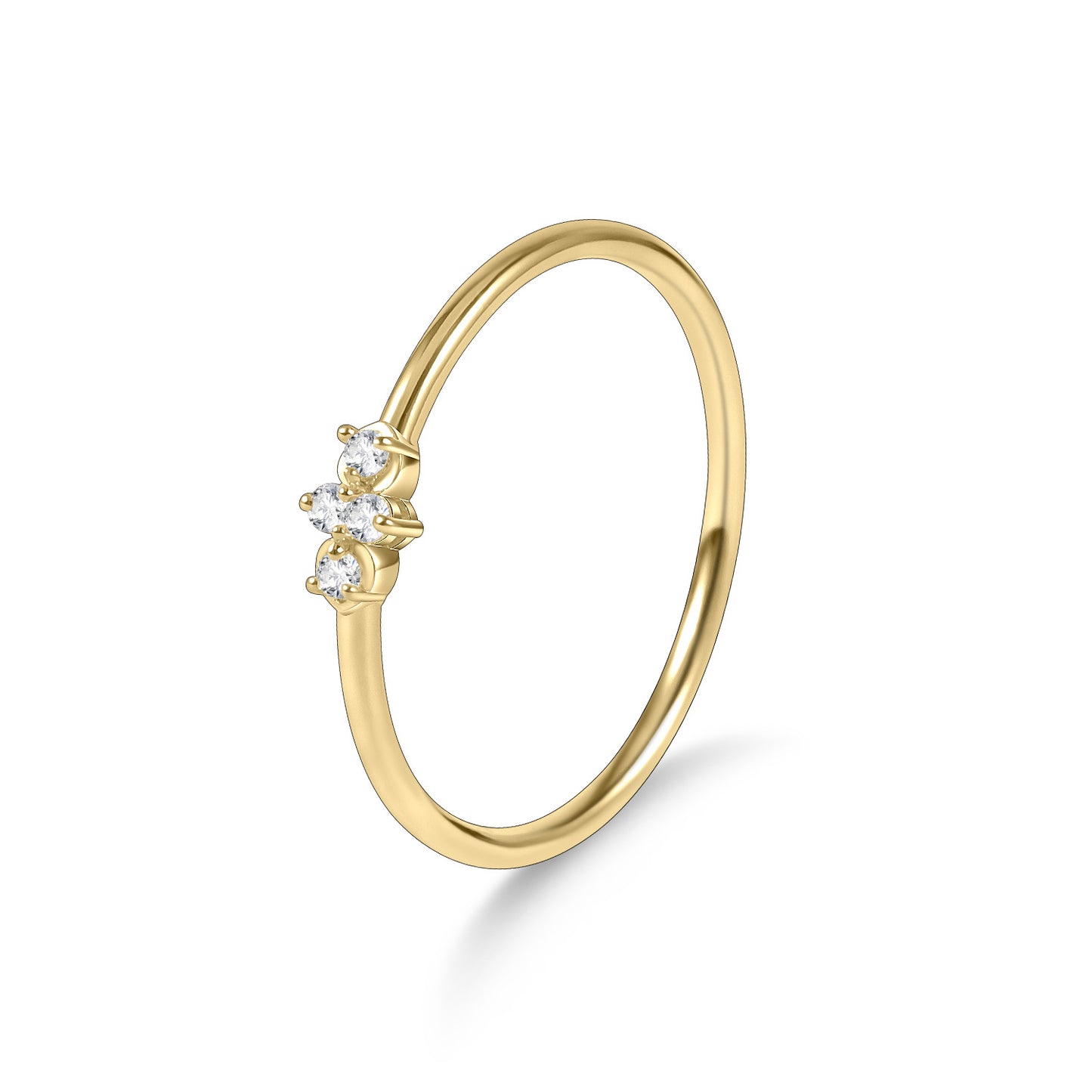 Sense of Relaxation s925Sterling Silver Moissanite Inlaid Gold Dawn Series Small Ring Niche2024Popular ring