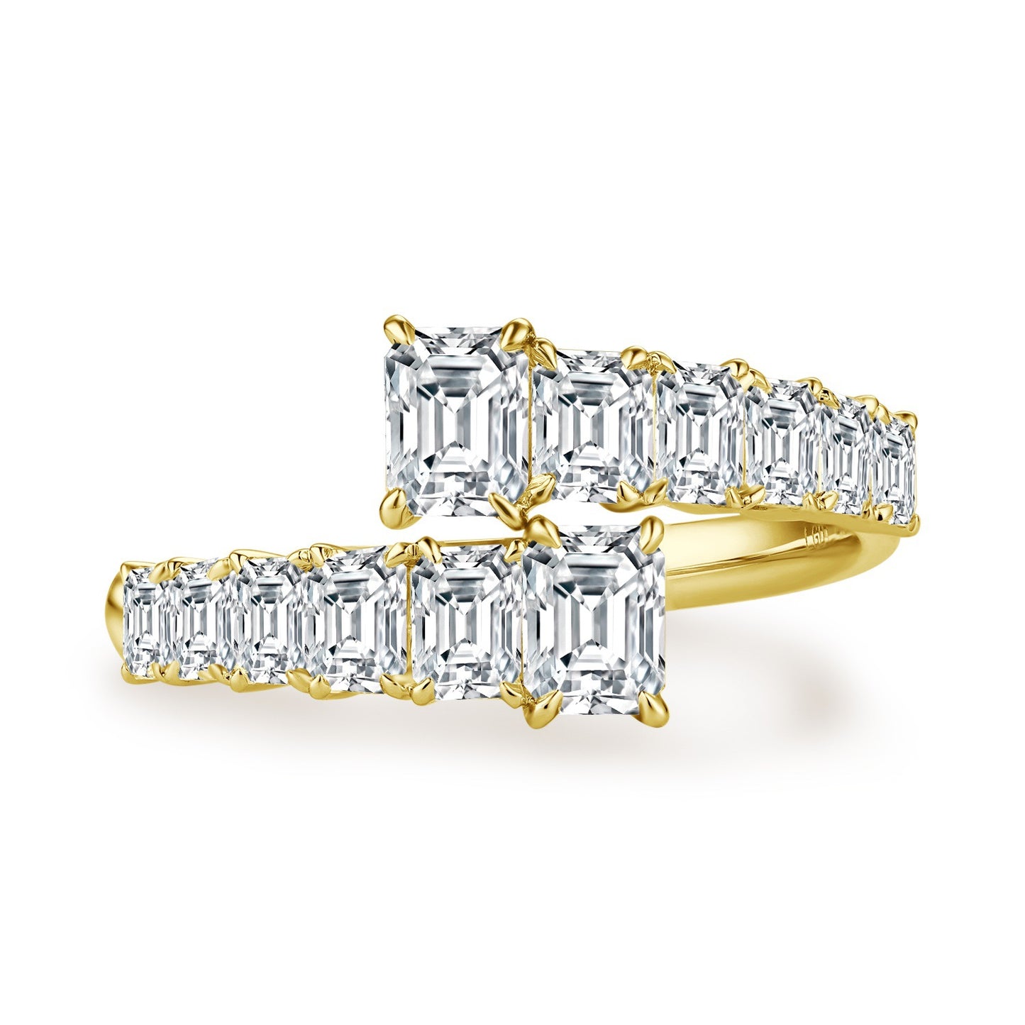 Personality18k Gold Inlaid Cultivated Diamond Ring Adjustable k Gold Ring Asscher Genuine Diamond Adjustable Open Ring Square Diamond