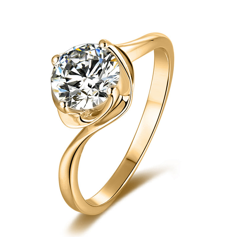 1Carat Moissanite Wedding Ring Simple Fashion Minimalist Style Jewelry9/10/14/18k Gold Rose Gold Yellow Gold Ring