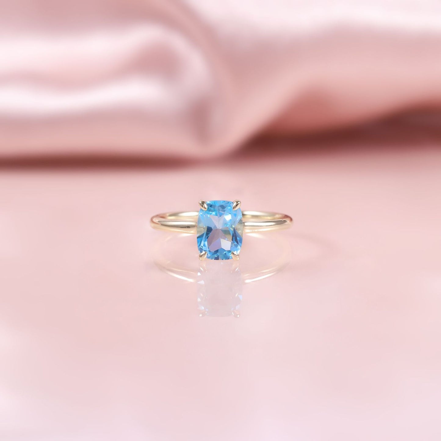 Japanese and Korean style1.75/2.5Carat Gemstone Ring s925Sterling Silver Inlaid Natural Crystal Topaz Ring for Women