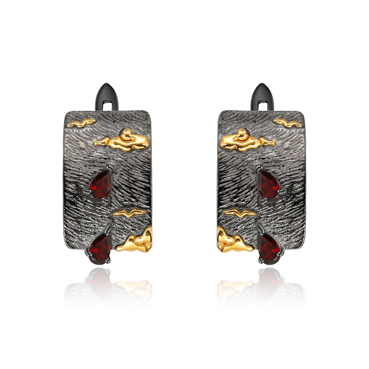 Designer High-End Gemstone Earrings Italian Craftsmanship Retro925Silver Natural Topaz Stud Earrings
