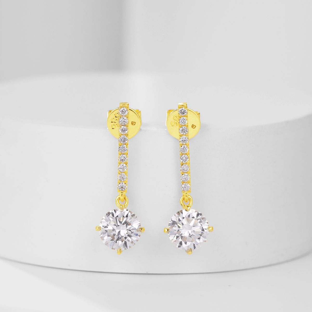 Luxurious Round Cultivated Diamond Stud Earrings14k Gold Inlaid Genuine Diamond Earrings k Gold Diamond0.5Carat Earrings
